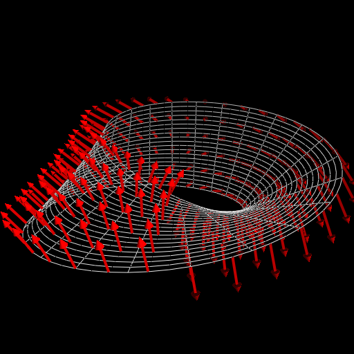 Moebius strip normal vector field