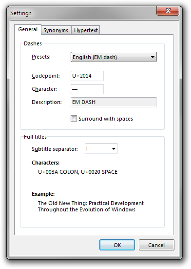 Screenshot of Rejbrand BookBase settings dialog box