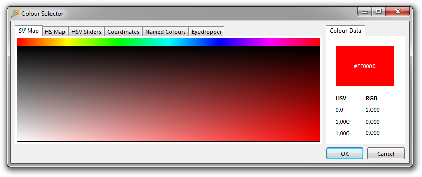 Screenshot of Rejbrand Text Editor: Rejbrand colour selector dialog box