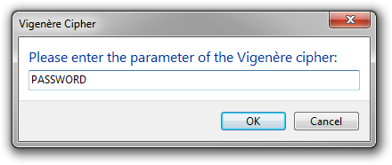 Screenshot of Rejbrand Text Editor: Input box: Vigenère cipher